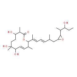 ChemSpider 2D Image | (9E)-4,7,8-Trihydroxy-12-{(2E,4E)-7-[3-(3-hydroxy-2-pentanyl)-2-oxiranyl]-6-methyl-2,4-heptadien-2-yl}-3,7,11-trimethyloxacyclododec-9-en-2-one | C29H48O7