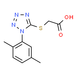 ChemSpider 2D Image | [1-(2,5-Dimethyl-phenyl)-1H-tetrazol-5-ylsulfanyl]-acetic acid | C11H12N4O2S