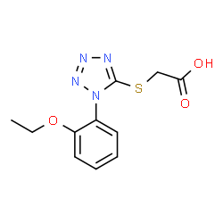 ChemSpider 2D Image | {[1-(2-ethoxyphenyl)-1H-tetrazol-5-yl]thio}acetic acid | C11H12N4O3S