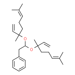 ChemSpider 2D Image | 2,2-bis((3,7-dimethyl-1,6-octadien-3-yl)oxy)ethylbenzene | C28H42O2