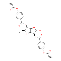 ChemSpider 2D Image | (2R,3R,3aS,6S,6aS)-2-Methoxy-5-oxohexahydrofuro[3,2-b]furan-3,6-diyl bis[4-(acryloyloxy)benzoate] | C27H22O12