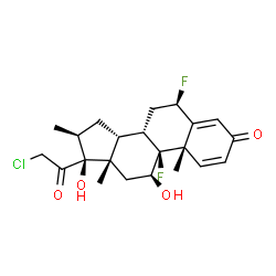 ChemSpider 2D Image | (6beta,9beta,11beta,14beta,16beta,17alpha)-21-Chloro-6,9-difluoro-11,17-dihydroxy-16-methylpregna-1,4-diene-3,20-dione | C22H27ClF2O4