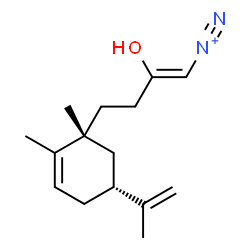 ChemSpider 2D Image | (1Z)-2-Hydroxy-4-[(1R,5R)-5-isopropenyl-1,2-dimethyl-2-cyclohexen-1-yl]-1-butene-1-diazonium | C15H23N2O