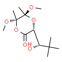 ChemSpider 2D Image | (3R,5S,6S)-3-[(1S)-1-Hydroxy-2,2-dimethylpropyl]-5,6-dimethoxy-5,6-dimethyl-1,4-dioxan-2-one | C13H24O6