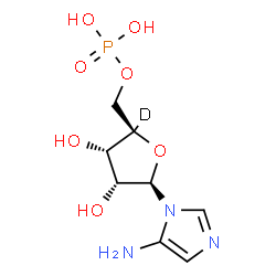 ChemSpider 2D Image | 1-{5-O-[(4-~2~H)Phosphono]-beta-D-ribofuranosyl}-1H-imidazol-5-amine | C8H13DN3O7P