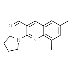 ChemSpider 2D Image | 6,8-Dimethyl-2-(1-pyrrolidinyl)-3-quinolinecarbaldehyde | C16H18N2O