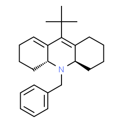ChemSpider 2D Image | (4aR,10aR)-10-Benzyl-9-(2-methyl-2-propanyl)-1,2,3,4,4a,5,6,7,10,10a-decahydroacridine | C24H33N