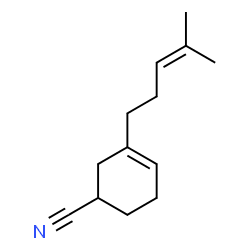 ChemSpider 2D Image | 3-(4-Methyl-3-penten-1-yl)-3-cyclohexene-1-carbonitrile | C13H19N