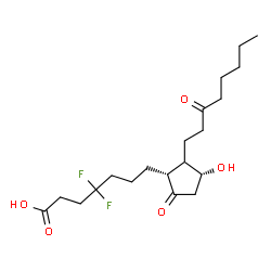ChemSpider 2D Image | (11alpha,12xi)-4,4-Difluoro-11-hydroxy-9,15-dioxoprostan-1-oic acid | C20H32F2O5