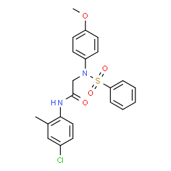 ChemSpider 2D Image | N-(4-Chloro-2-methylphenyl)-N~2~-(4-methoxyphenyl)-N~2~-(phenylsulfonyl)glycinamide | C22H21ClN2O4S