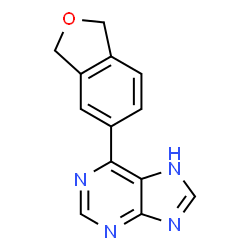 ChemSpider 2D Image | 6-(1,3-Dihydro-2-benzofuran-5-yl)-7H-purine | C13H10N4O