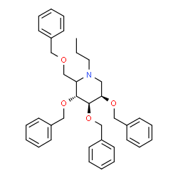 ChemSpider 2D Image | (3R,4R,5R)-3,4,5-Tris(benzyloxy)-2-[(benzyloxy)methyl]-1-propylpiperidine | C37H43NO4