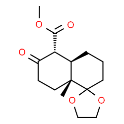 ChemSpider 2D Image | Methyl (4a'R,5'R,8a'R)-8a'-methyl-6'-oxooctahydro-2'H-spiro[1,3-dioxolane-2,1'-naphthalene]-5'-carboxylate | C15H22O5