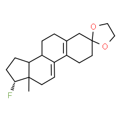 ChemSpider 2D Image | (17R)-17-Fluoro-13-methyl-1,2,4,6,7,8,12,13,14,15,16,17-dodecahydrospiro[cyclopenta[a]phenanthrene-3,2'-[1,3]dioxolane] | C20H27FO2