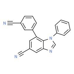 ChemSpider 2D Image | 7-(3-Cyanophenyl)-1-phenyl-1H-benzimidazole-5-carbonitrile | C21H12N4