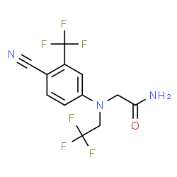 ChemSpider 2D Image | N~2~-[4-Cyano-3-(trifluoromethyl)phenyl]-N~2~-(2,2,2-trifluoroethyl)glycinamide | C12H9F6N3O