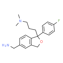 ChemSpider 2D Image | 3-[5-(Aminomethyl)-1-(4-fluorophenyl)-1,3-dihydro-2-benzofuran-1-yl]-N,N-dimethyl-1-propanamine | C20H25FN2O