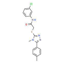 ChemSpider 2D Image | N-(3-Chlorophenyl)-2-{[4-methyl-5-(4-methylphenyl)-4H-1,2,4-triazol-3-yl]sulfanyl}acetamide | C18H17ClN4OS