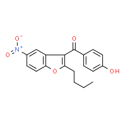 ChemSpider 2D Image | 2-Butyl-3-(4-hydroxybenzoyl)-5-nitrobenzofuran | C19H17NO5