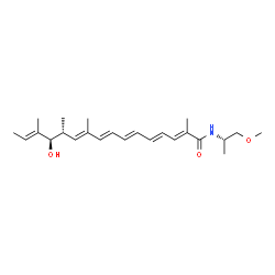 ChemSpider 2D Image | (2E,4E,6E,8E,10E,12R,13R,14E)-13-Hydroxy-N-[(2S)-1-methoxy-2-propanyl]-2,10,12,14-tetramethyl-2,4,6,8,10,14-hexadecahexaenamide | C24H37NO3