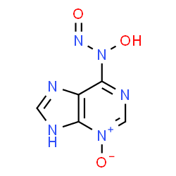ChemSpider 2D Image | 6-[Hydroxy(nitroso)amino]-9H-purine 3-oxide | C5H4N6O3