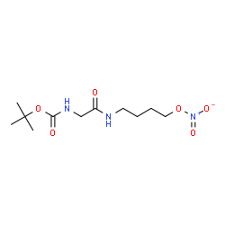 ChemSpider 2D Image | N~2~-{[(2-Methyl-2-propanyl)oxy]carbonyl}-N-[4-(nitrooxy)butyl]glycinamide | C11H21N3O6