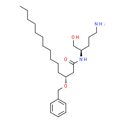 ChemSpider 2D Image | (3R)-N-[(2R)-5-Amino-1-hydroxy-2-pentanyl]-3-(benzyloxy)tetradecanamide | C26H46N2O3