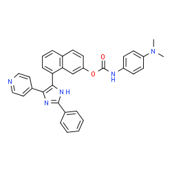 ChemSpider 2D Image | 8-[2-Phenyl-4-(4-pyridinyl)-1H-imidazol-5-yl]-2-naphthyl [4-(dimethylamino)phenyl]carbamate | C33H27N5O2
