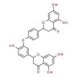 ChemSpider 2D Image | 2-{4-[5-(5,7-Dihydroxy-4-oxo-3,4-dihydro-2H-chromen-2-yl)-2-hydroxyphenoxy]phenyl}-5,7-dihydroxy-2,3-dihydro-4H-chromen-4-one | C30H22O10