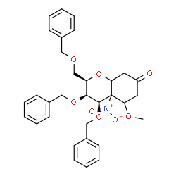 ChemSpider 2D Image | (2R,3R,4R)-3,4-Bis(benzyloxy)-2-[(benzyloxy)methyl]-5-methoxy-4a-nitrooctahydro-7H-chromen-7-one | C32H35NO8