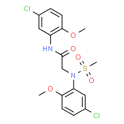 ChemSpider 2D Image | N,N~2~-Bis(5-chloro-2-methoxyphenyl)-N~2~-(methylsulfonyl)glycinamide | C17H18Cl2N2O5S