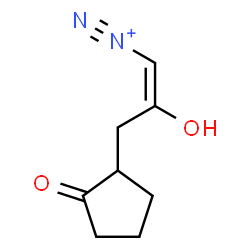 ChemSpider 2D Image | (1E)-2-Hydroxy-3-(2-oxocyclopentyl)-1-propene-1-diazonium | C8H11N2O2