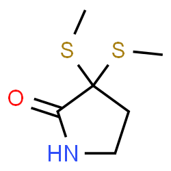 ChemSpider 2D Image | 3,3-Bis(methylsulfanyl)-2-pyrrolidinone | C6H11NOS2