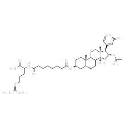 ChemSpider 2D Image | N~2~-(8-{[(3beta,5beta,8xi,9xi,14beta,16beta,17beta)-16-Acetoxy-14-hydroxy-17-(2-oxo-2H-pyran-4-yl)androstan-3-yl]oxy}-8-oxooctanoyl)-N~5~-(diaminomethylene)ornithine | C40H60N4O10