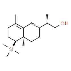ChemSpider 2D Image | (2S)-2-[(2R,4aR,5S)-4a,8-Dimethyl-5-(trimethylsilyl)-1,2,3,4,4a,5,6,7-octahydro-2-naphthalenyl]-1-propanol | C18H34OSi