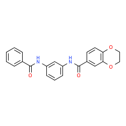 ChemSpider 2D Image | N-[3-(Benzoylamino)phenyl]-2,3-dihydro-1,4-benzodioxine-6-carboxamide | C22H18N2O4