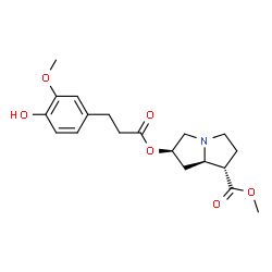 ChemSpider 2D Image | Methyl (1S,6R,7aR)-6-{[3-(4-hydroxy-3-methoxyphenyl)propanoyl]oxy}hexahydro-1H-pyrrolizine-1-carboxylate | C19H25NO6