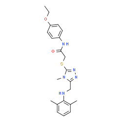 ChemSpider 2D Image | 2-[[5-[[(2,6-dimethylphenyl)amino]methyl]-4-methyl-1,2,4-triazol-3-yl]sulfanyl]-N-(4-ethoxyphenyl)acetamide | C22H27N5O2S