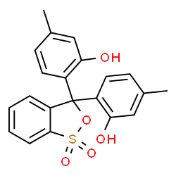 ChemSpider 2D Image | 2,2'-(1,1-Dioxido-3H-2,1-benzoxathiole-3,3-diyl)bis(5-methylphenol) | C21H18O5S