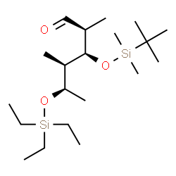 ChemSpider 2D Image | (2S,3S,4R,5R)-3-{[Dimethyl(2-methyl-2-propanyl)silyl]oxy}-2,4-dimethyl-5-[(triethylsilyl)oxy]hexanal | C20H44O3Si2