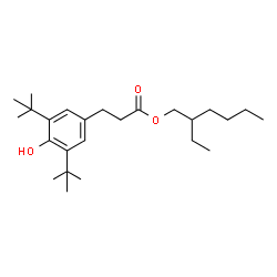 ChemSpider 2D Image | 2-Ethylhexyl 3-(3,5-di-tert-butyl-4-hydroxyphenyl)propionate | C25H42O3