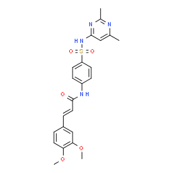 ChemSpider 2D Image | (2E)-3-(3,4-Dimethoxyphenyl)-N-{4-[(2,6-dimethyl-4-pyrimidinyl)sulfamoyl]phenyl}acrylamide | C23H24N4O5S