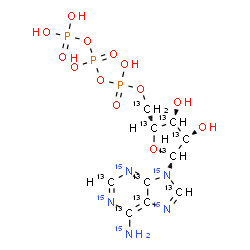 ChemSpider 2D Image | (~13~C_10_,~15~N_5_)Adenosine 5'-(tetrahydrogen triphosphate) | 13C10H1615N5O13P3