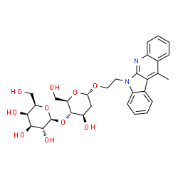 ChemSpider 2D Image | 2-(11-Methyl-6H-indolo[2,3-b]quinolin-6-yl)ethyl 2-deoxy-4-O-beta-D-galactopyranosyl-alpha-D-arabino-hexopyranoside | C30H36N2O10