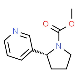 ChemSpider 2D Image | Methyl (2R)-2-(3-pyridinyl)-1-pyrrolidinecarboxylate | C11H14N2O2