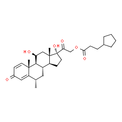 ChemSpider 2D Image | (6alpha,11beta)-11,17-Dihydroxy-6-methyl-3,20-dioxopregna-1,4-dien-21-yl 3-cyclopentylpropanoate | C30H42O6