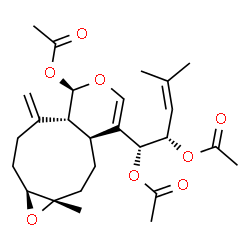 ChemSpider 2D Image | 9-deacetoxy-7,8-epoxy-13-epi-xenicin | C26H36O8