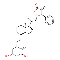 ChemSpider 2D Image | (1S,3R,5Z,7E,23S,24R)-1,3-Dihydroxy-24-phenyl-23,26-epoxy-9,10-secocholesta-5,7,10,25(27)-tetraen-26-one | C33H42O4