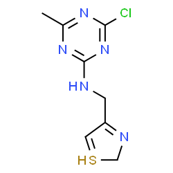 ChemSpider 2D Image | 4-chloro-6-methyl-N-(2H-thiazol-4-ylmethyl)-1,3,5-triazin-2-amine | C8H9ClN5S