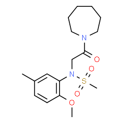 ChemSpider 2D Image | N-[2-(1-Azepanyl)-2-oxoethyl]-N-(2-methoxy-5-methylphenyl)methanesulfonamide | C17H26N2O4S